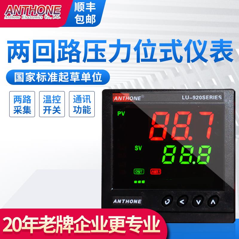 两路压力显示报警器压力上下限控制仪表双路压力显示压力控制器