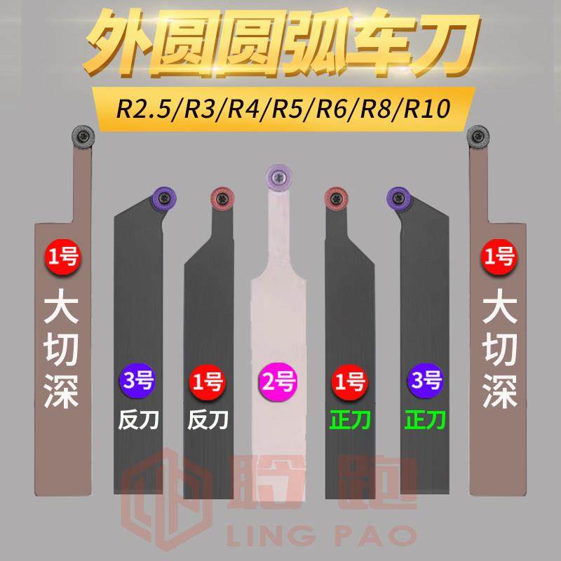 圆弧R2.5/R3/R4/R5/R6/R8/R10车刀杆/刀架/刀柄外圆车削加长/球形
