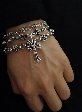 十字架钛钢手链男士潮女小众高级感冷淡风