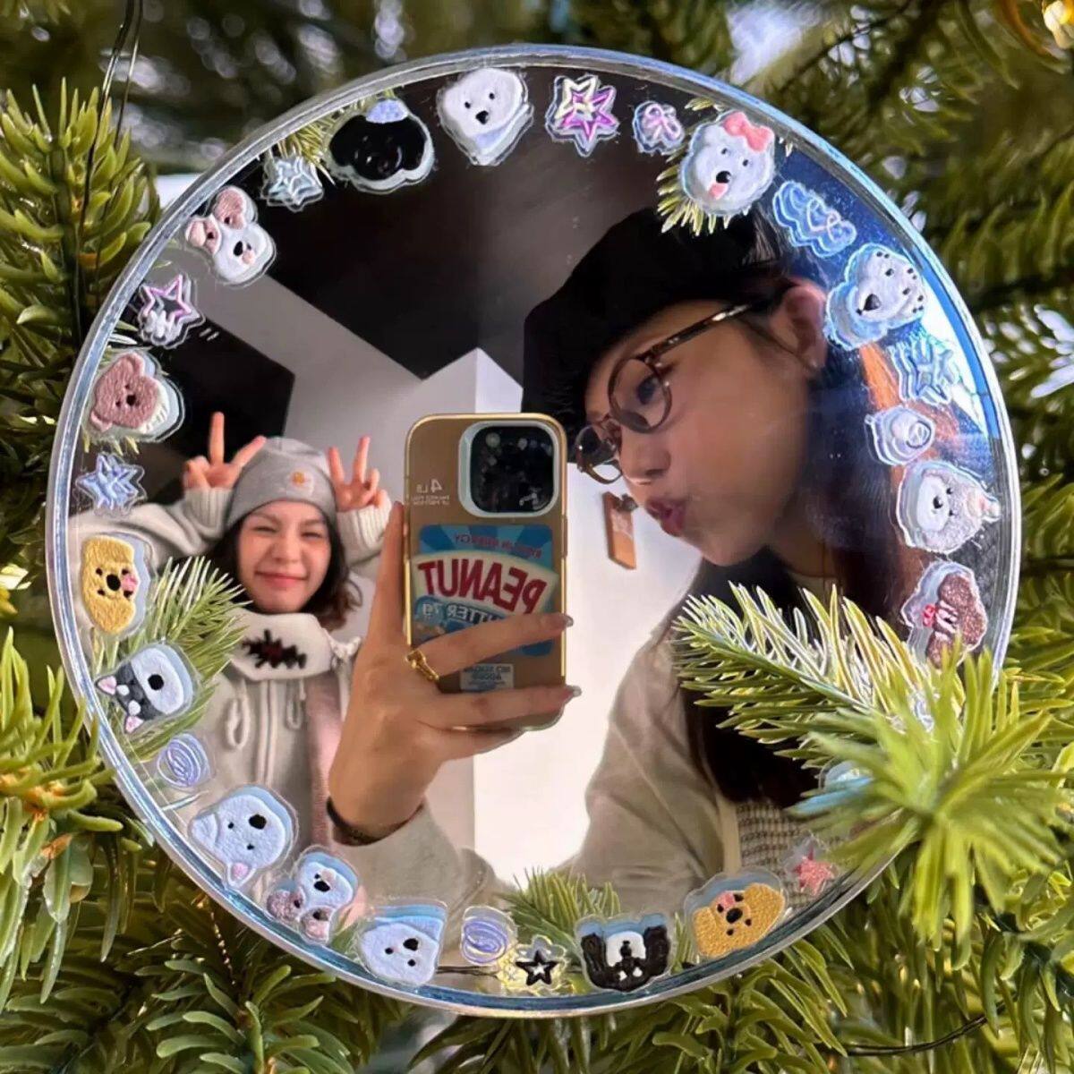 旅行拍照打卡凸面小圆镜