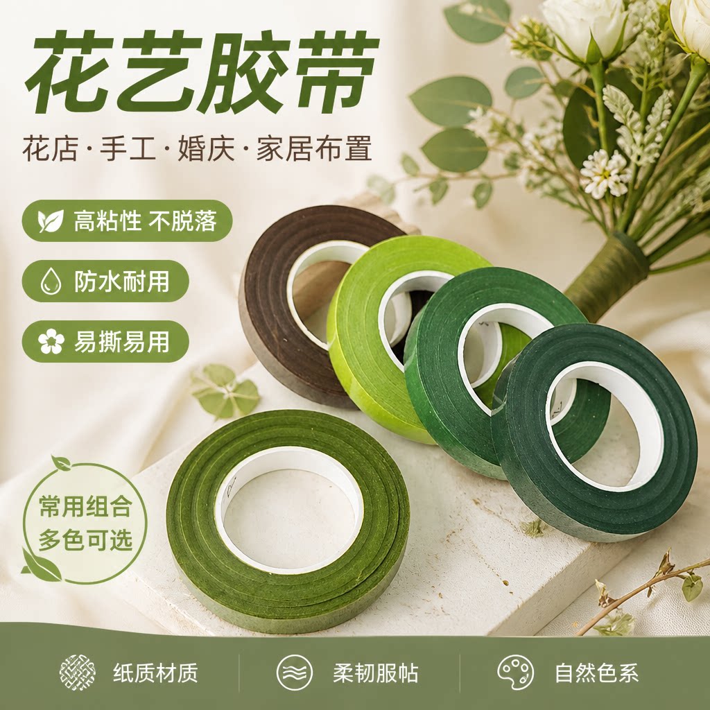 多色花艺丝网花玫瑰材料
