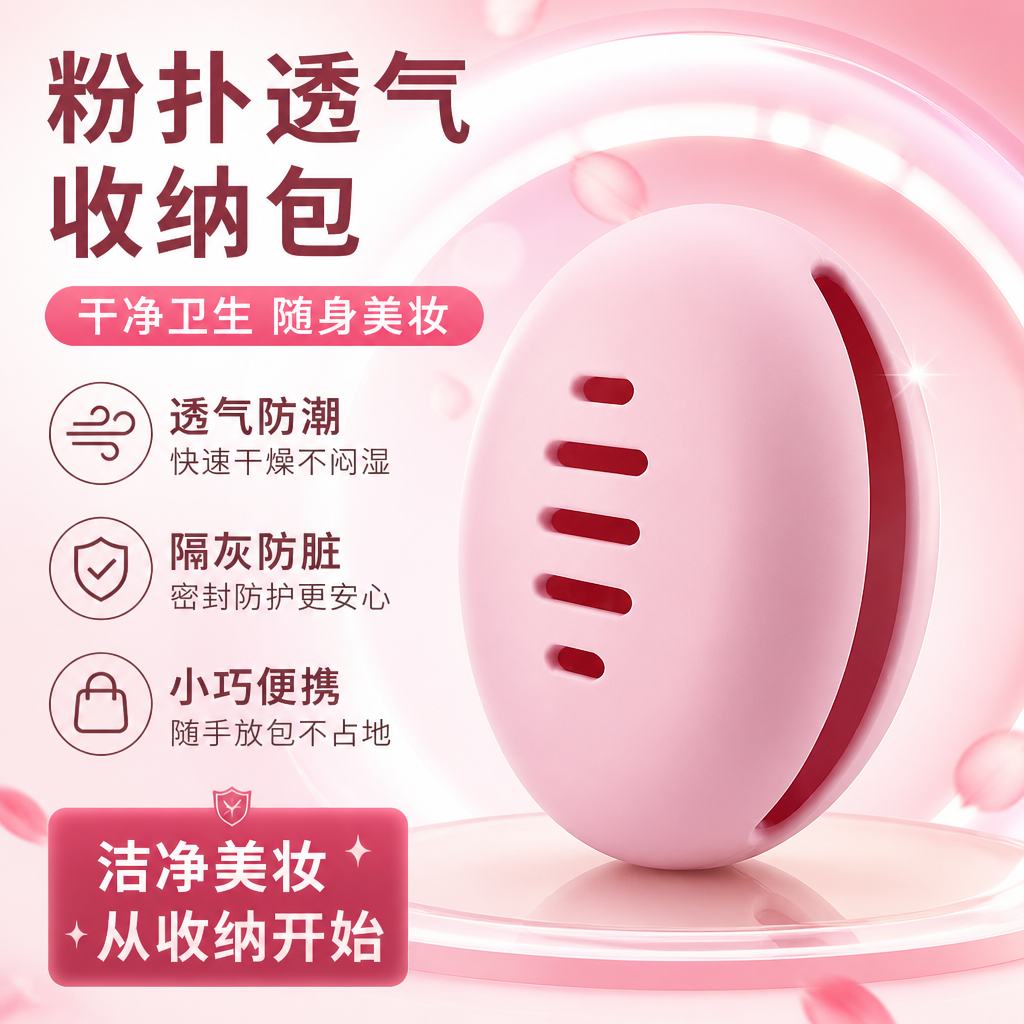 硅胶美妆蛋收纳盒防尘透气便携