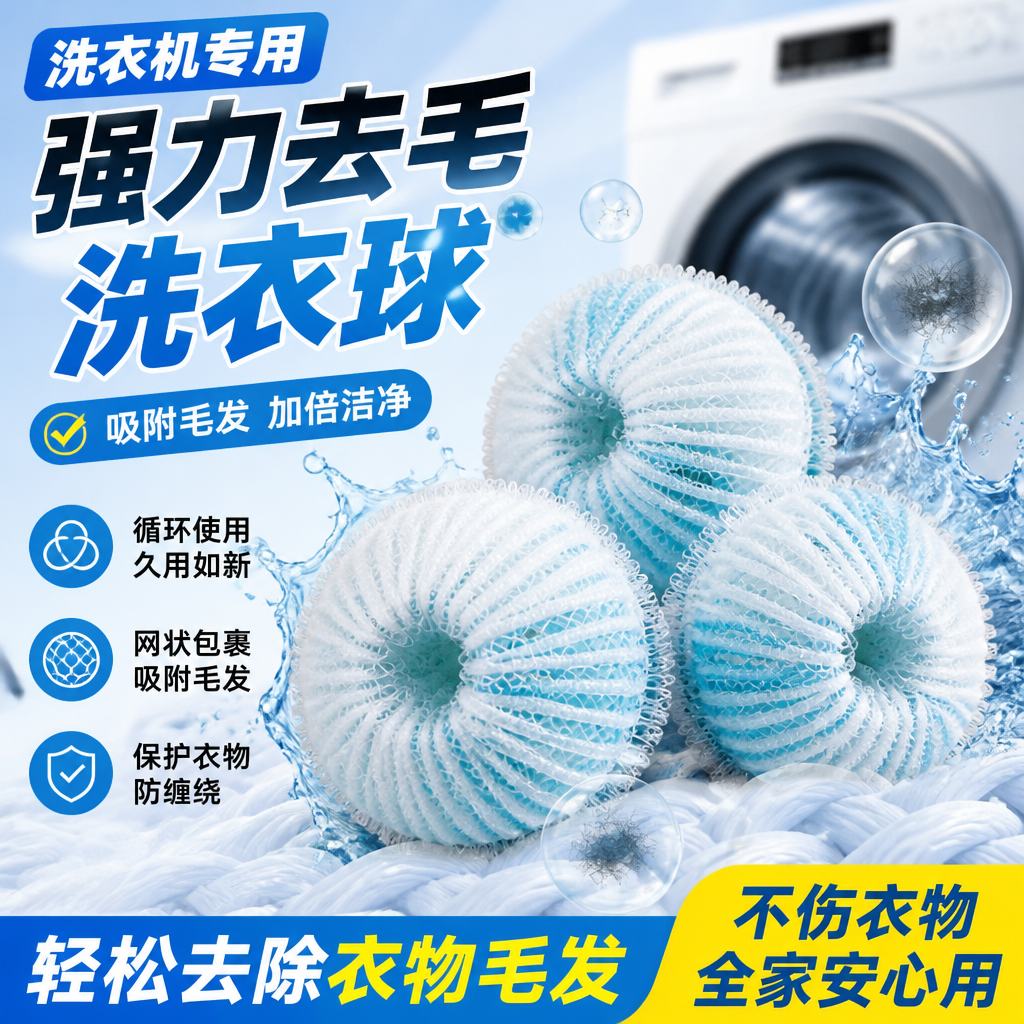 滚筒洗衣机除毛神器防缠绕吸毛器