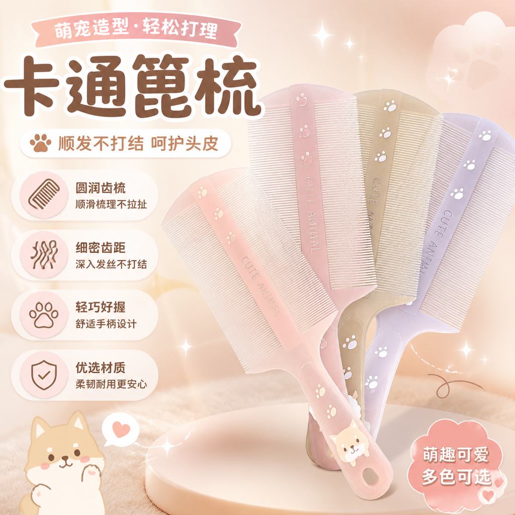 加密齿篦子梳去虱除屑按摩头皮