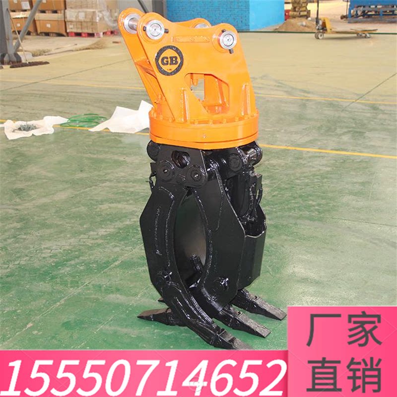 液压360度旋转夹木器微挖抱抓旋转抓木机抓钢机夹木器抓石材夹子