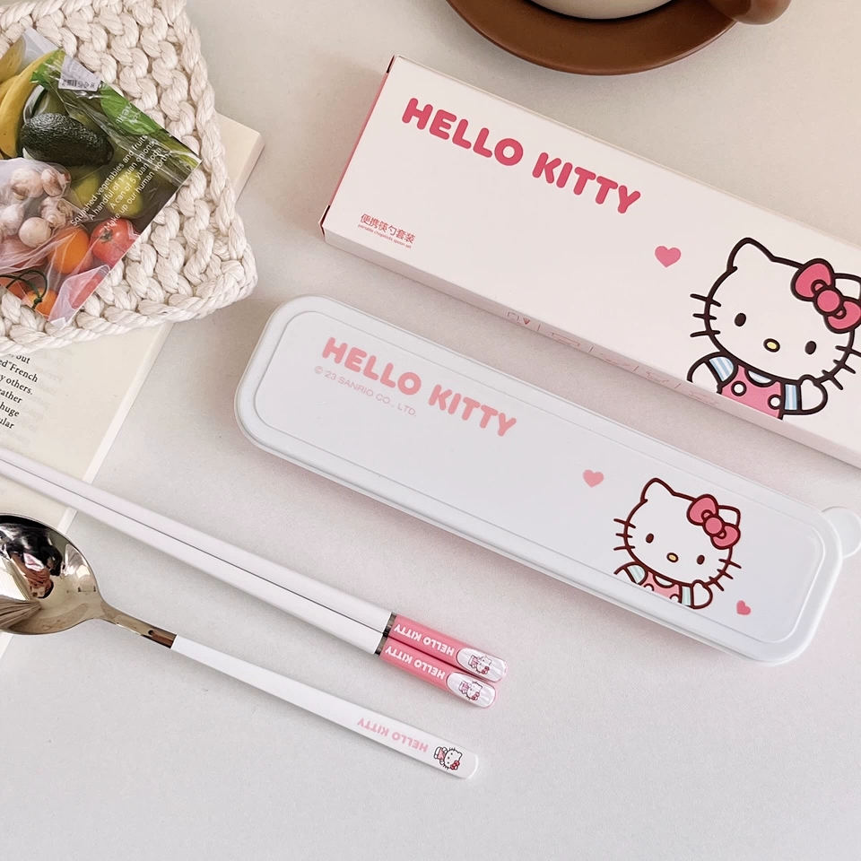 HelloKitty筷子勺子套装餐具套装一人用学生上班族便携筷勺可爱