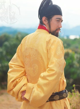 明代龙袍 皇帝 明太祖朱元璋龙袍 洪武大帝龙袍 四团龙衮袍龙袍
