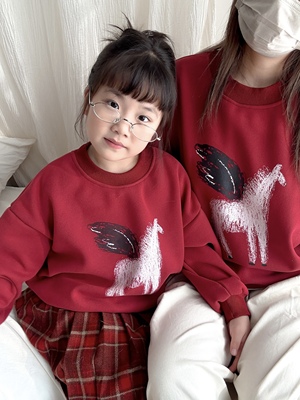 【鱼姐专属】【顾奈万达店】QZ796马年加绒亲子卫衣