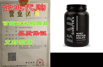 Bad Athletics Grass Fed 100% Whey Protein Isolate， Vanill