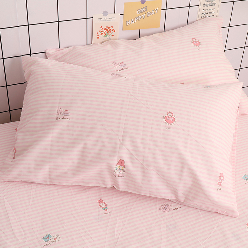 小清新纯棉枕套48x74一对装