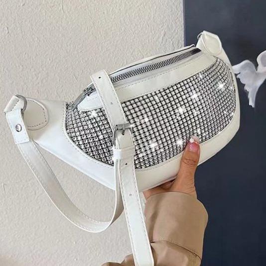 跨境2023新款水钻胸包简约单肩小包女包时尚休闲腰包bags