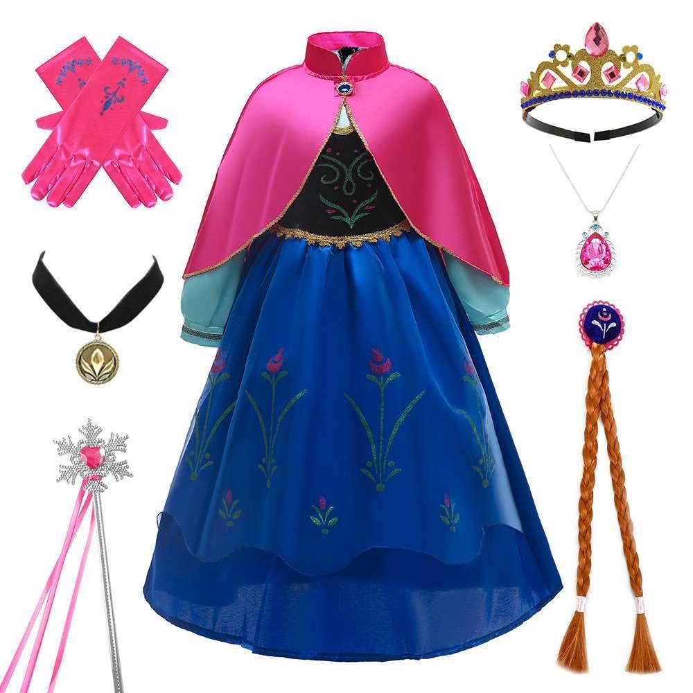 Frozen童装安娜公主礼服裙演出裙 冰雪奇缘安娜公主裙ANAN连衣裙