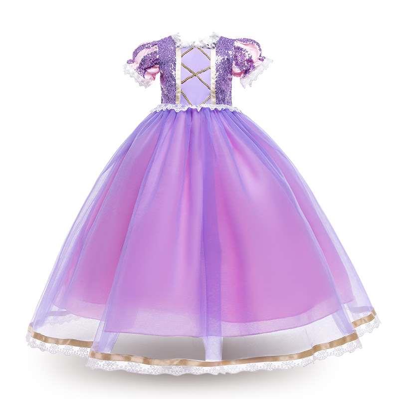外贸公主裙白雪公主冰雪奇缘裙礼服girl dress长发公主连衣裙子