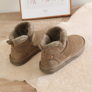 2026 shoes women网红厚底雪地靴女2026新款冬季皮毛一体加绒短筒