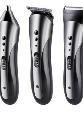 跨境科美KM-1407剃须刀理发器鼻毛器多功能套装理发剪刀头可水洗