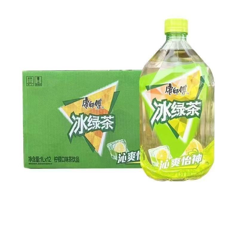 康师傅冰红茶劲k凉冰绿茶1升/5装清爽薄荷茶饮品整箱特价