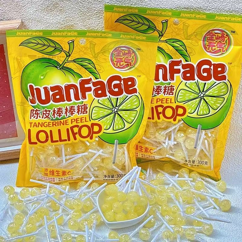 金崎元气陈皮棒棒糖3u00克/袋硬质糖果休闲 零食