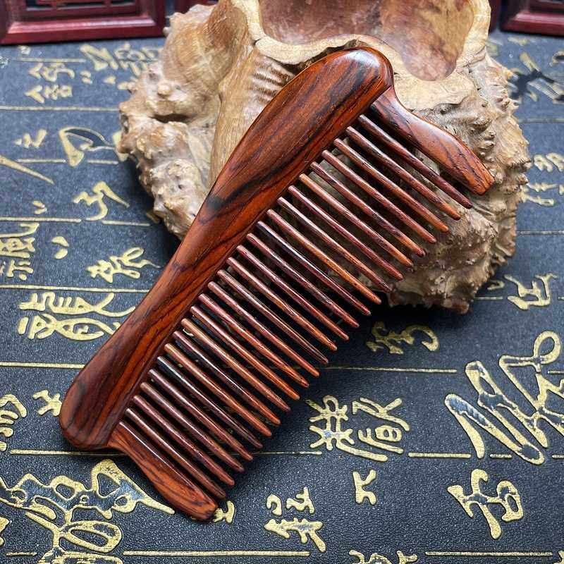 插齿木梳墨西哥酸枝木插齿梳长发檀香木梳子男女卷发鱼形木梳