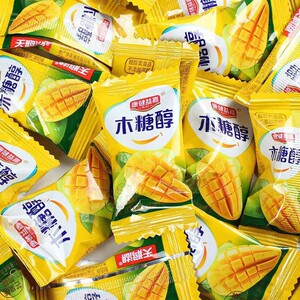 网红糖果木糖醇芒果软糖芒果味老人儿童休闲水果味糖果零食整箱