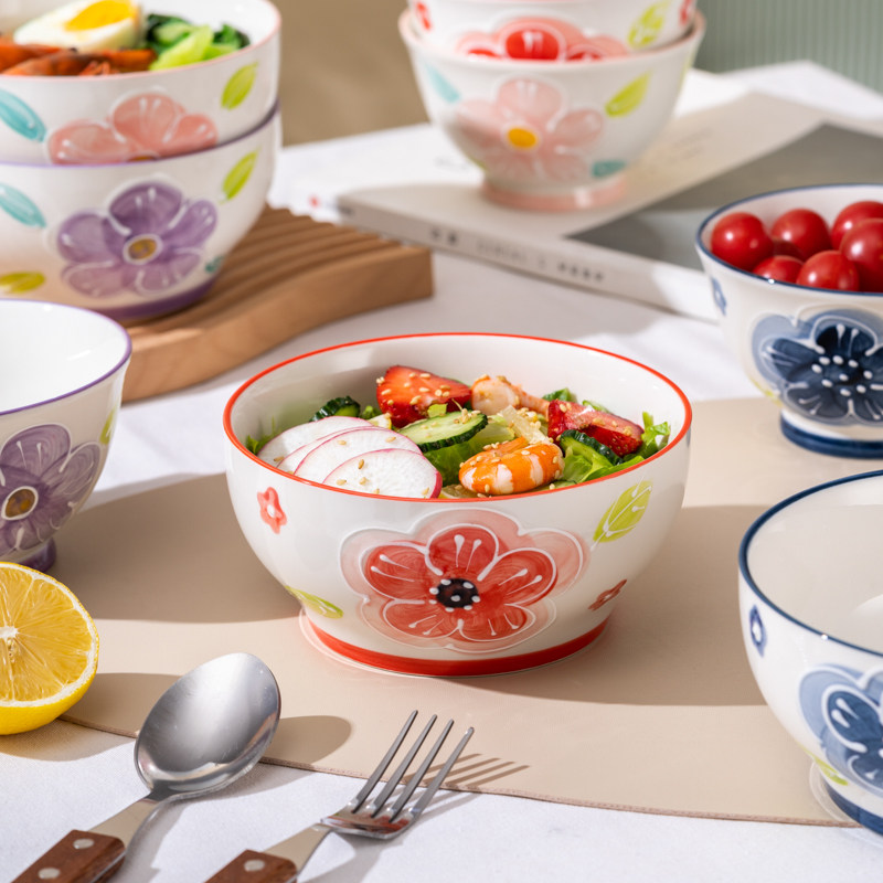 ins风面碗家用陶瓷餐具少女心米饭碗汤碗网红甜品水果沙拉碗单个,餐饮具,碗,淘宝优惠券,粉丝福利购,淘宝优惠卷