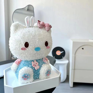 永生花KT猫公仔生日礼物创意凯蒂小猫花束helloKitty可爱软萌公主