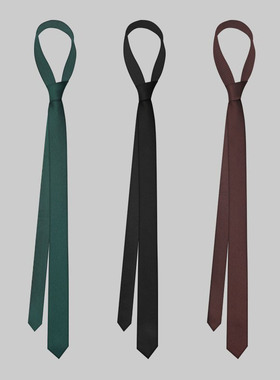 黑色领带男窄版西装衬衫装饰女学院风休闲韩版小众高级感细斜纹潮