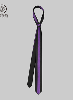 JK领带男休闲年轻黑色紫条纹衬衫装饰女DK樱兰小众设计感潮5.5CM