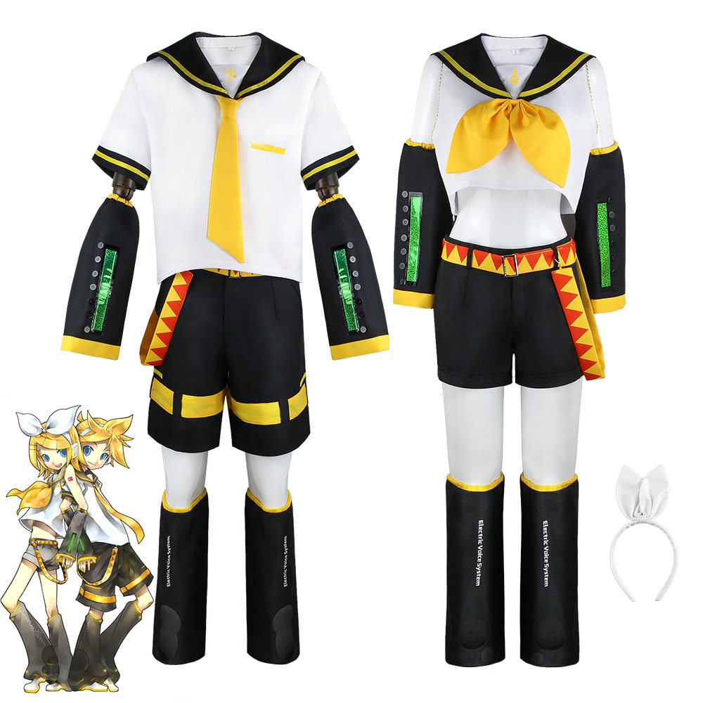 镜音双子cos服二次元cos服姐姐弟弟校园套装cosplay服装舞台服