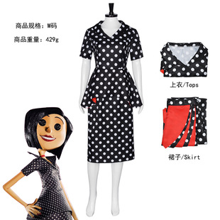 电影鬼妈妈COS服装卡洛琳Coraline'sMother万圣节女裙现货直发