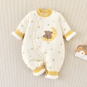 婴儿连体棉衣冬季 加厚150g夹棉过拜年喜庆棉服袄初新生儿宝宝冬装