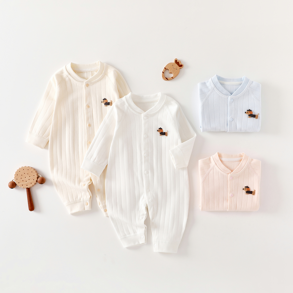 婴儿连体衣春秋薄款纯棉小月龄多巴胺幼儿哈衣内打底宝宝秋装衣服