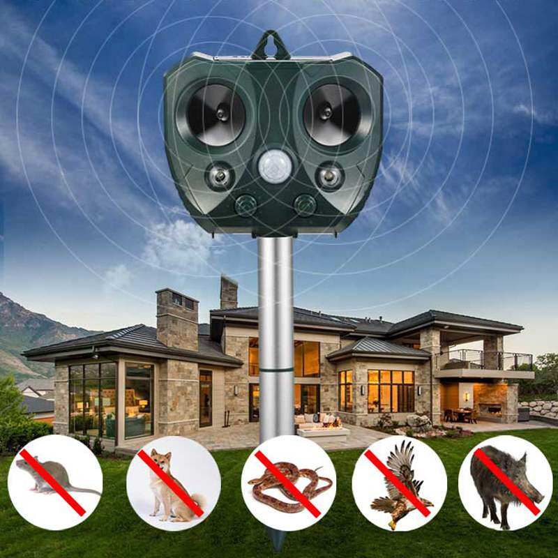 吓野猪神器 夜间带声音户外野兽闪光大功率太阳能赶野猪喇叭神