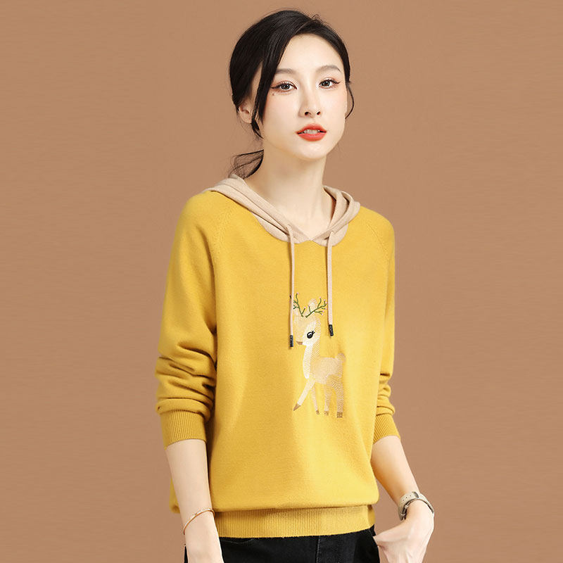 Hooded Fawn Embroidery leisure time Sweater new pattern 2021 Explosive money winter fashion Easy sweater jacketin the Women's clothing/Boutique , Sweaters  category - from Buy2taobao.com to provide professional Taobao agent buy service