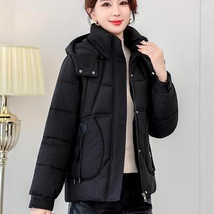 新款 亚马逊加大码 连帽冬季 女短款 棉衣外套宽松保暖棉袄上衣 5XL码