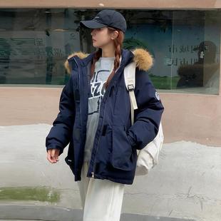 2025欧美外贸羽绒棉服派克服男女短款 小个子大毛领棉袄棉衣外套冬