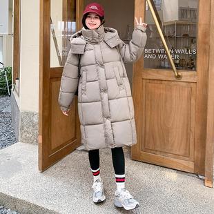 宽松棉袄女外套潮洋气 加厚棉服过膝韩版 外贸棉衣女长款 2025年冬季