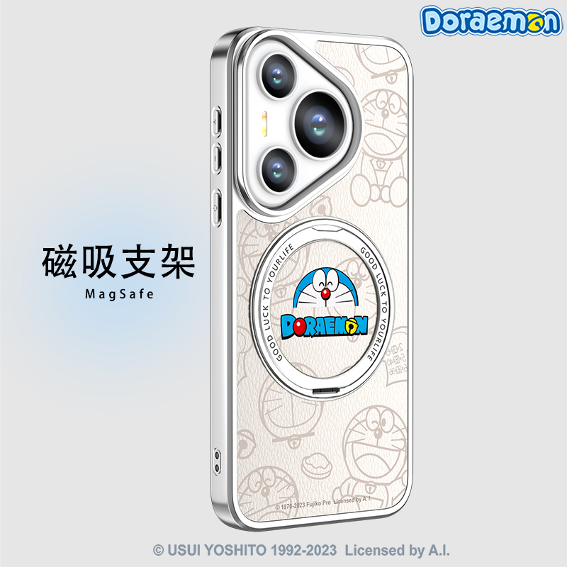 哆啦A梦适用华为pura70pro手机壳磁吸带支架新款p70保护套ultra全包magsafe外壳十防摔高级感pro+叮当猫卡通