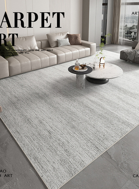 意式轻奢高级感灰色地毯客厅免洗可擦沙发茶几地垫卧室极简风耐脏