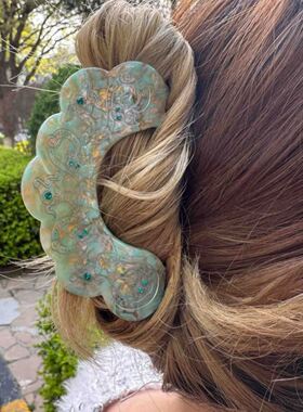 陕西历史博物馆文创宝绾青丝蟠螭款抓夹发卡头饰发饰发夹礼物女