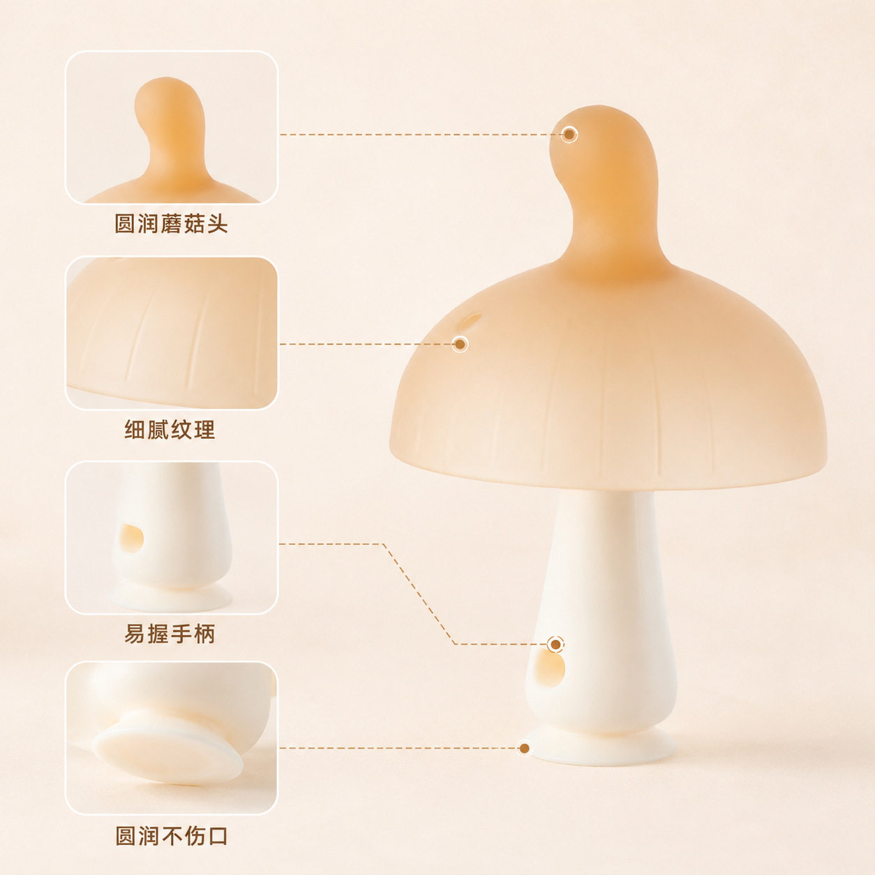 新款蘑菇婴儿牙胶宝宝口