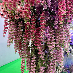 莫奈花园仿真风铃花婚庆婚礼堂吊顶插花装饰户外造景摄影花材假花