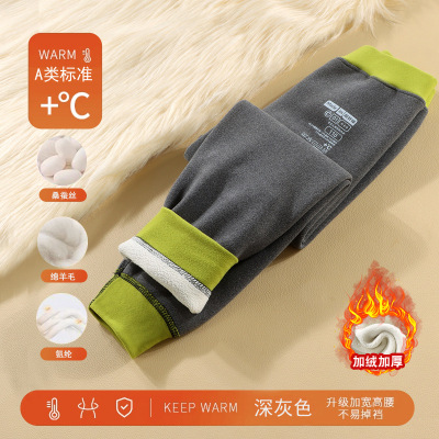 儿童德绒秋裤女童保暖裤a类内穿男童校服女孩打底裤加绒加厚