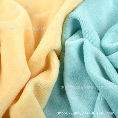 现货cvc天鹅绒220g 270g 360g针织棉绒布加厚婴儿毛绒布服装面料