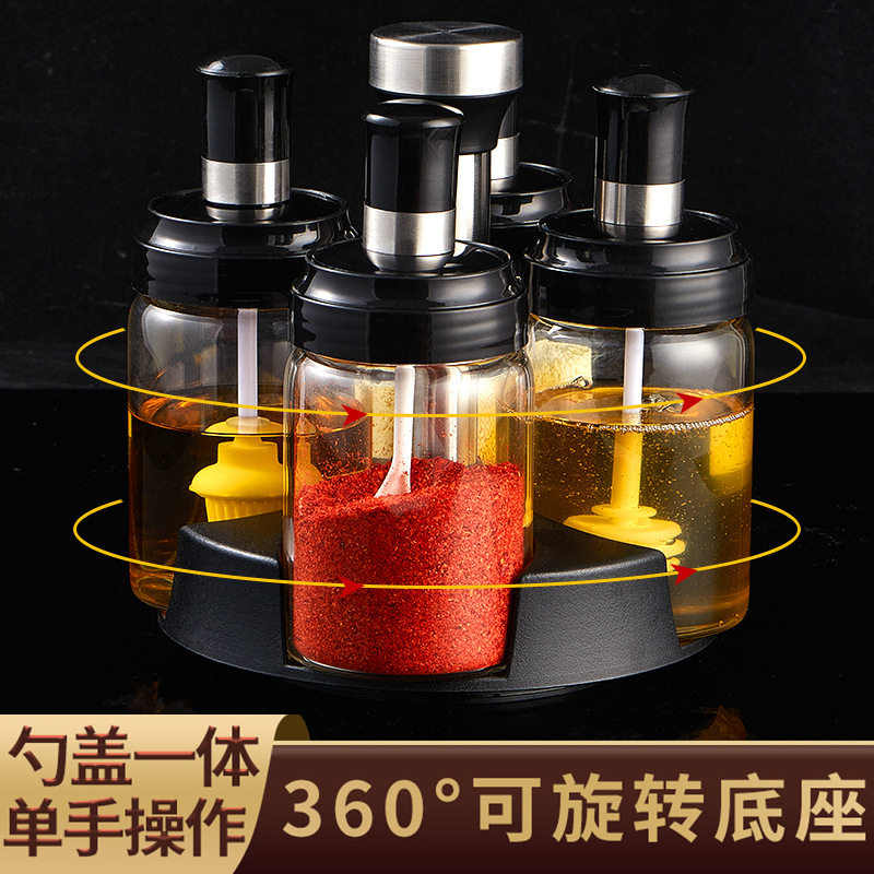 玻璃调料罐厨房佐料罐调味瓶罐调料盒家用大全味精油盐酱醋瓶套装