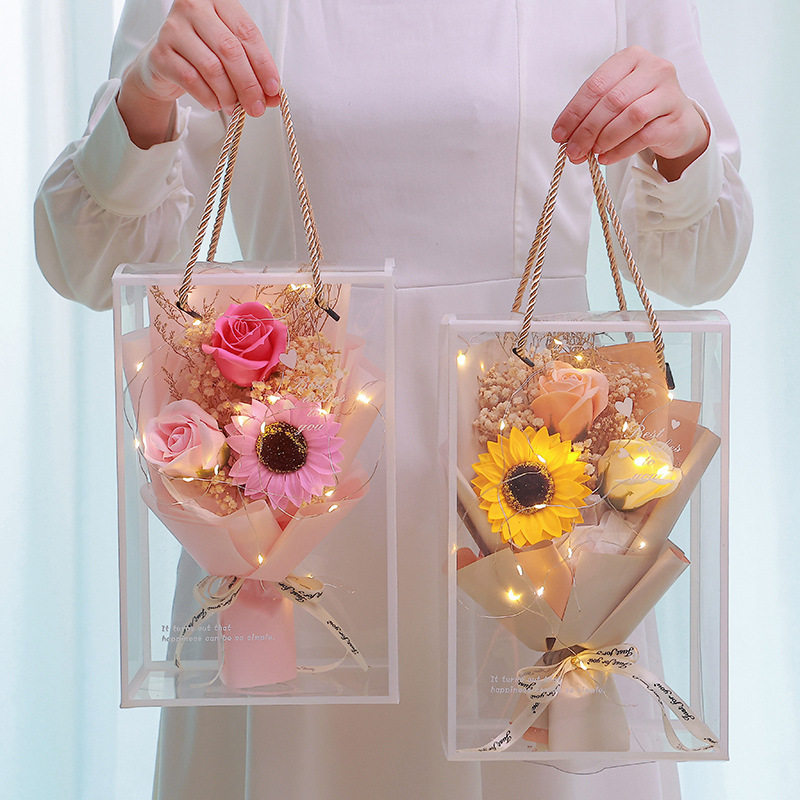 七夕情人节礼物创意礼品满天星干花康乃馨永生花玫瑰花生日摆摊花