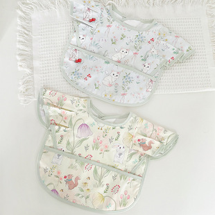 棉婴库围兜婴儿防水吃饭儿童男辅食兜围嘴女宝宝食饭兜口水兜轻薄