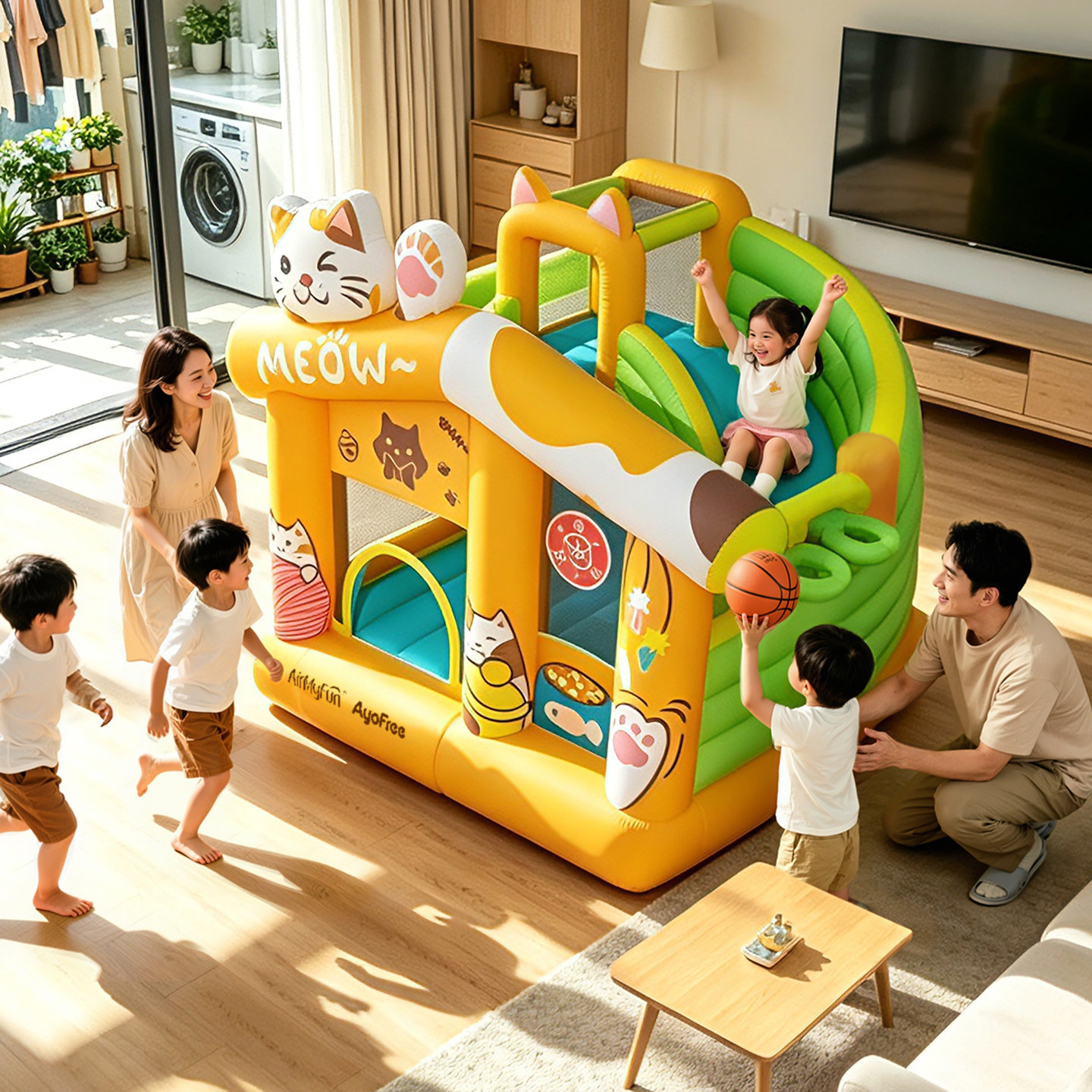 AirMyFun猫咪充气城堡带娃神器