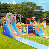 AirMyFun喷水动物园充气城堡室内小型蹦蹦床滑滑梯室外大型淘气堡