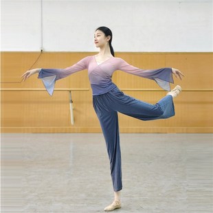 速发斑斓舞蹈服舞裤 形体宽松莫代尔古典练国舞直筒中功 阔腿甩裤