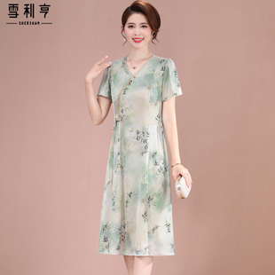 速发气质妈妈夏装连衣裙2025新款中年妇太太阔洋气高时贵尚裙子